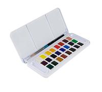 Daler-Rowney Aquafine Acuarela Set de 24 Medios Godets + 1 Pincel
