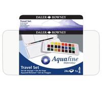 Daler Rowney Aquafine Acuarela Set de Viaje 24 Medio Godets Colores