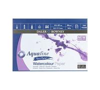 Daler Rowney Aquafine Bloc Acuarela Retrato Encolado A4 300G/M² 12 hojas | Papel texturizado prensado en frío para acuarela y gouache, blanco natural, pegado en 1 cara, para artistas profesionales
