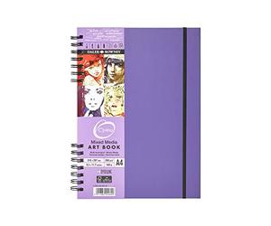 Daler Rowney Cuaderno Espiral Ideal para Técnicas Mixtas Cachet, de Formato 21 x 29,7 cm, con 30 Hojas de Papel de 250 g/m2 de Grano Fino