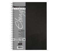 Daler Rowney Ebony Cuaderno Dibujo Espiral Tapa Negra Retrato A4 160G 54 hojas
