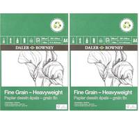 Daler Rowney Eco Papel para Dibujo, Pesado Grano Fino Encolado A4 200G 30 hojas (Paquete de 2)
