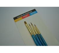 Daler Rowney Estuche con 4 Pinceles de Marta con Mango Corto Simply : Redondo 2/0,1,2,Sombreador Plano 3