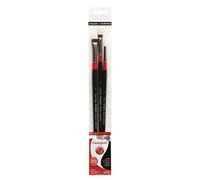Daler-Rowney Georgian, Pinceles Óleo, Pelo de cerda natural, Mango Largo, Set 302, 3 Pinceles Surtidos