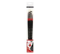 Daler-Rowney Georgian, Pinceles Óleo, Pelo de marta y pelo de cerda, Mango Largo, Estuche, Set 401, 4 Pinceles Surtidos