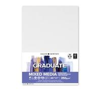 Daler-Rowney Graduate panel entelado mixto, Polialgodón, Grano fino, 350gsm, Panel, A5-14.8 x 21cm, Blanco, Estudiantes de arte y aficionados, 1 unidad