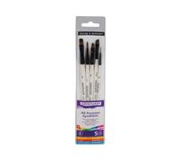 Daler-Rowney Graduate, Pincel multitécnica, Pelo sintético, Mango Corto, Estuche, 5 unidades