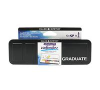 Daler-Rowney Graduate Watercolour, Funda de cartón, Medio Godet, Set de estudiantes, 12 colores surtidos + 1 pincel acuarela Aquafine