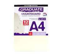 Daler-Rowney-Graduate Tablero de Montaje para Estudiantes, Individual, Color a4 Pack 12 Marfil, Unidades 329412030