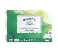 Daler Rowney: Langton: Pad de Hojas de Papel Para Acuarelas, 14in x 10in, NOT (Sin Textura) 12 Hojas 300gms. (Espiraladas)