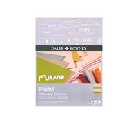 Daler-Rowney Murano - Bloc de papel pastel de 160 g/m², 12 x 9 pulgadas, textura de panal, pegado por 1 lado, contenido de algodón, 30 hojas de colores neutros, ideal para artistas profesionales