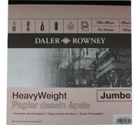 Daler-Rowney Papel para dibujo, Superficie lisa, 220gsm, Bloc encolado por 1 lado, Pesado, 25x25cm, 60 hojas