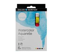 Daler Rowney Set de Acuarela DALER ROWNEY Simply, con 6 Tubos de Colores Surtidos (6 x 12 ml)