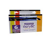 Daler Rowney Set de Colores Primarios Pintura Acrílica Graduate, con 6 Tubos de Colores Surtidos (6 x 75 ml)