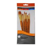 Daler-Rowney Simply, Pincel Acrílico, Pelo sintético Gold Taklon, Mango Corto, Bolsa de polietileno, Set 7 pinceles surtidos