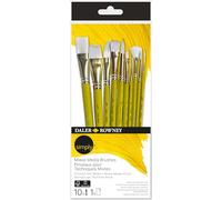 Daler-Rowney Simply Pinceles Mix Media, Surtido de Pelo sintético, Mango Corto, Surtido de 10 Pinceles