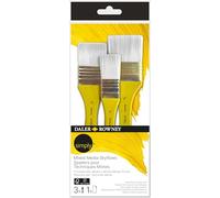 Daler Rowney Pinceles multi-técnica Simply, pelo sintético, mango corto, surtido de 3