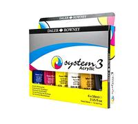 Daler Rowney Set System3 Process – Colores acrílicos, tubos de plástico 59 ml – 6 colores surtidos