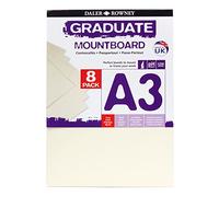 Daler-Rowney-Tablero de Montaje para Estudiantes, Individual, Color a3, 8 Paquetes Marfil, 329308030