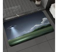 DALEXHM Alfombrilla de baño de Microfibra Alfombrilla para pies Alfombra de baño Super Absorbente Alfombra de baño,Platillo Volador, Viaje Desconocido en el Oscuro Rayo de la Noche.,60x100cm