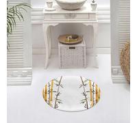 DALEXHM Alfombrilla de baño de Microfibra Alfombrilla para pies Alfombra de baño Super Absorbente Alfombra de baño,Decoración de bambú, el bambú Calma tu Mente, relaja tu Mente, Estilo artíst,60x60cm