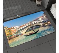 DALEXHM Alfombrilla de baño de Microfibra Alfombrilla para pies Alfombra de baño Super Absorbente Alfombra de baño,Góndola Cerca del Puente de Rialto en Venecia, Italia,40x60cm