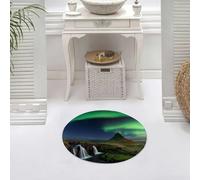 DALEXHM Alfombrilla de baño de Microfibra Alfombrilla para pies Alfombra de baño Super Absorbente Alfombra de baño,El Reino Secreto de Islandia bajo la Aurora Boreal: un Poema Nocturno de Kir,60x60cm