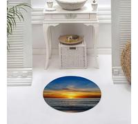DALEXHM Alfombrilla de baño de Microfibra Alfombrilla para pies Alfombra de baño Super Absorbente Alfombra de baño,Playa del Atlántico al Atardecer. Concepto de Vacaciones y Disfrute de la Vi,60x60cm