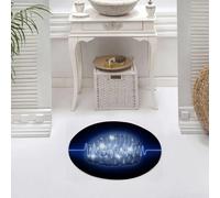 DALEXHM Alfombrilla de baño de Microfibra Alfombrilla para pies Alfombra de baño Super Absorbente Alfombra de baño,Representación 3D de un Cerebro Humano con Ondas cerebrales flotando sobre u,60x60cm