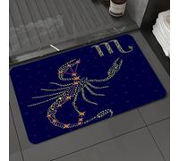 DALEXHM Alfombrilla de baño de Microfibra Alfombrilla para pies Alfombra de baño Super Absorbente Alfombra de baño,Signo del zodíaco Escorpio sobre un Fondo de Cielo Estrellado con el Esquema,40x60cm