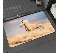 DALEXHM Alfombrilla de baño de Microfibra Alfombrilla para pies Alfombra de baño Super Absorbente Alfombra de baño,Caballos, Caballo Palomino en el Desierto de Arena con un Animal Salvaje de,60x100cm