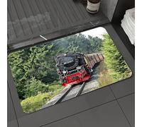 DALEXHM Alfombrilla de baño de Microfibra Alfombrilla para pies Alfombra de baño Super Absorbente Alfombra de baño,Tren de Vapor, era Industrial, Motor de Vapor, Tren, ferrocarril Antiguo, lo,50x80cm