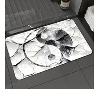 DALEXHM Alfombrilla de baño de Microfibra Alfombrilla para pies Alfombra de baño Super Absorbente Alfombra de baño,Grietas, fracturas, Elementos de Tai Chi, Arte Abstracto en Blanco y Negro,60x100cm