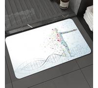 DALEXHM Alfombrilla de baño de microfibra Alfombrilla para pies Alfombra de baño Super Absorbente Alfombra de baño,Anatomía humana, cuerpo molecular psicodélico digital a partir del ADN human,60x100cm