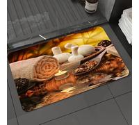 DALEXHM Alfombrilla de baño de Microfibra Alfombrilla para pies Alfombra de baño Super Absorbente Alfombra de baño,Decoración de SPA, Entorno de Masaje de SPA al Aire Libre al Atardecer con r,40x60cm