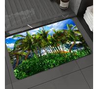DALEXHM Alfombrilla de baño de Microfibra Alfombrilla para pies Alfombra de baño Super Absorbente Alfombra de baño,Paraíso en la Isla de Hawái con un Impresionante Paisaje Celeste,40x60cm