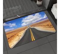 DALEXHM Alfombrilla de baño de Microfibra Alfombrilla para pies Alfombra de baño Super Absorbente Alfombra de baño,Estados Unidos, Carretera en California Estepa y Nubes Carretera Asfaltada H,40x60cm