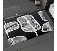 DALEXHM Alfombrilla de baño de microfibra Alfombrilla para pies Alfombra de baño Super Absorbente Alfombra de baño,Patrón. Patrón de hojas en blanco y negro. Diseño para papel, textiles e imp,60x100cm
