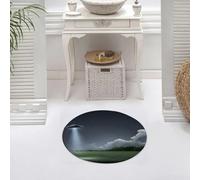 DALEXHM Alfombrilla de baño de Microfibra Alfombrilla para pies Alfombra de baño Super Absorbente Alfombra de baño,Platillo Volador, Viaje Desconocido en el Oscuro Rayo de la Noche.,60x60cm