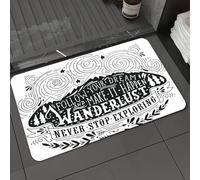 DALEXHM Alfombrilla de baño de Microfibra Alfombrilla para pies Alfombra de baño Super Absorbente Alfombra de baño,Aventura, Viaje y exploración temática Sigue tu sueño Cita Pasión por los Vi,50x80cm