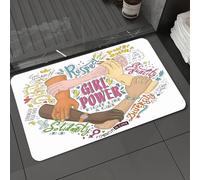 DALEXHM Alfombrilla de baño de Microfibra Alfombrilla para pies Alfombra de baño Super Absorbente Alfombra de baño,Concepto de Feminismo. Ilustración Dibujada a Mano de Girl Power. Ilustració,40x60cm