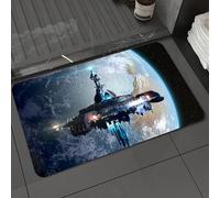 DALEXHM Alfombrilla de baño de Microfibra Alfombrilla para pies Alfombra de baño Super Absorbente Alfombra de baño,Nave nodriza Extraterrestre Cerca de la Tierra para Fondos de fantasía Futur,40x60cm