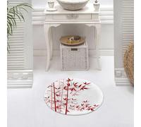 DALEXHM Alfombrilla de baño de Microfibra Alfombrilla para pies Alfombra de baño Super Absorbente Alfombra de baño,Bambú, ilustración de bambú, Naturaleza asiática, Planta exótica, patrón, sí,60x60cm