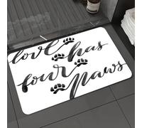 DALEXHM Alfombrilla de baño de Microfibra Alfombrilla para pies Alfombra de baño Super Absorbente Alfombra de baño,Cita, Letras a Mano en Estilo Acuarela, el Amor Tiene Cuatro Patas, caligraf,50x80cm