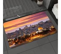 DALEXHM Alfombrilla de baño de Microfibra Alfombrilla para pies Alfombra de baño Super Absorbente Alfombra de baño,Ciudad Vieja de Jerusalén Centro Histórico de la Ciudad Israel Vista al Atar,40x60cm