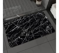 DALEXHM Alfombrilla de baño de Microfibra Alfombrilla para pies Alfombra de baño Super Absorbente Alfombra de baño,Fondo de Suelo Abstracto de Naturaleza Negra con Textura Oscura de mármol,40x60cm