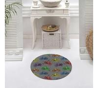 DALEXHM Alfombrilla de baño de Microfibra Alfombrilla para pies Alfombra de baño Super Absorbente Alfombra de baño,Patrón Abstracto sin Costuras para Textiles con Bicicletas sobre Aerosol MUL,60x60cm