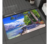 DALEXHM Alfombrilla de baño de Microfibra Alfombrilla para pies Alfombra de baño Super Absorbente Alfombra de baño,Paisaje, pintoresco Lago di Garda Malcesine Italia,60x100cm
