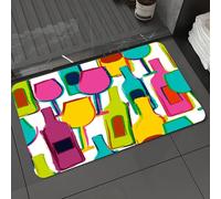 DALEXHM Alfombrilla de baño de microfibra Alfombrilla para pies Alfombra de baño Super Absorbente Alfombra de baño,Concepto para menú de bar, fiesta, bebidas alcohólicas, fiestas, carta de vi,60x100cm