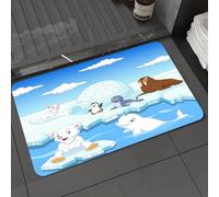 DALEXHM Alfombrilla de baño de Microfibra Alfombrilla para pies Alfombra de baño Super Absorbente Alfombra de baño,Animal, Imagen de Animales árticos: Osos Polares, focas, pingüinos, Lobos, b,40x60cm